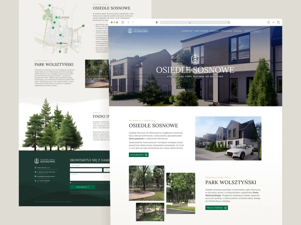 Projekt strony internetowej dla Osiedla Sosnowego