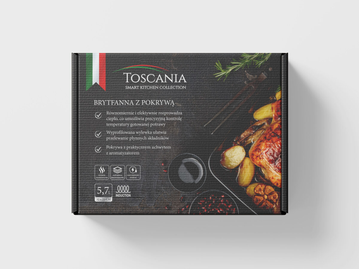 Opakowanie produktu w marce Toscania